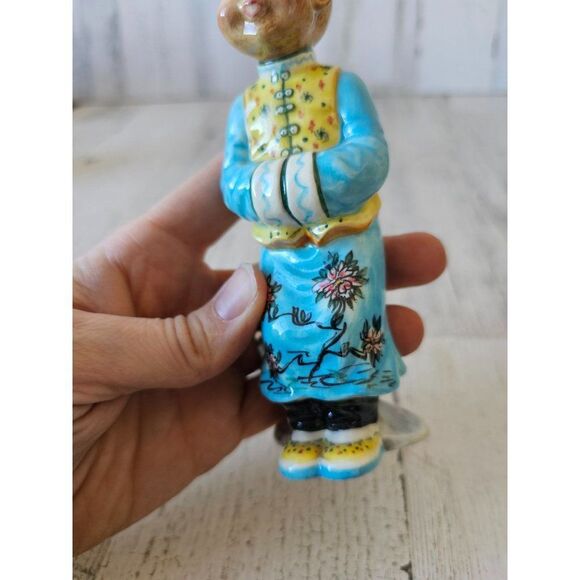 Gort wong li blue vintage boy Buddha Monk figurine Chinese Japanese priolo statu - Picture 8 of 9